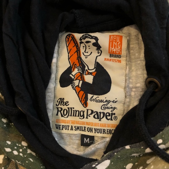 Used Mens Medium Rolling Papers S/S Hoodie - Picture 4 of 4